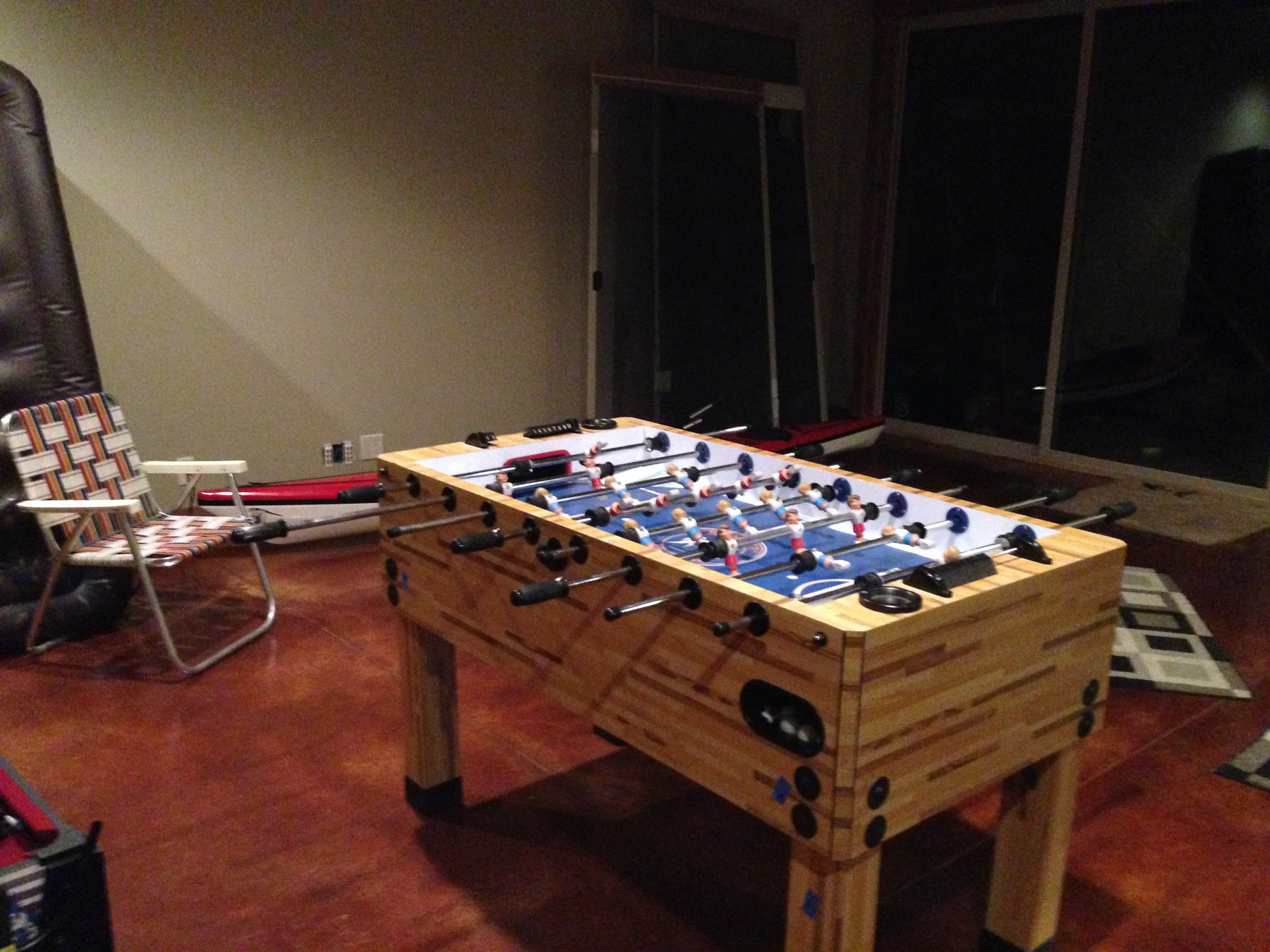 Room featuring a foosball table.