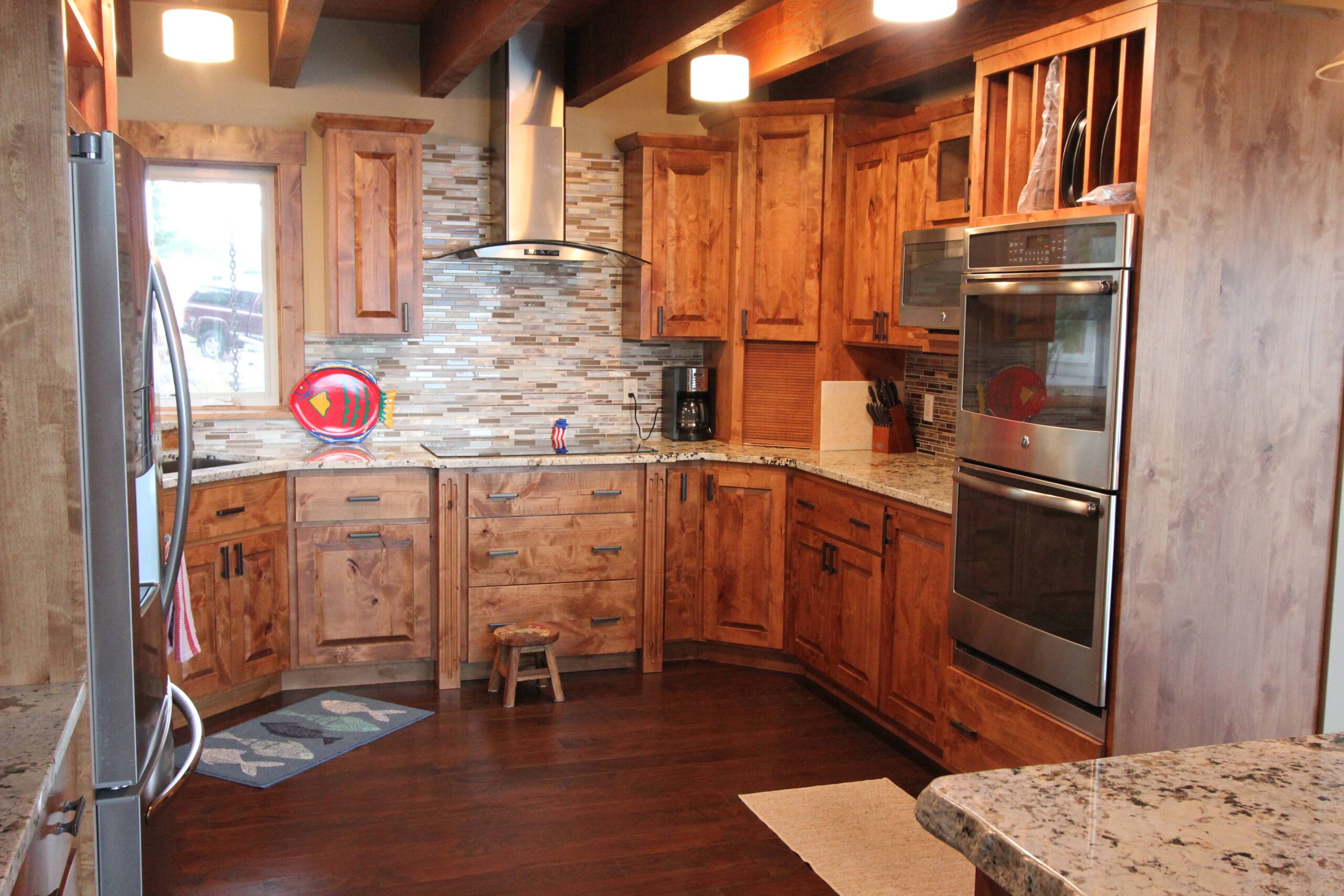 Full kitchen layout with appliances